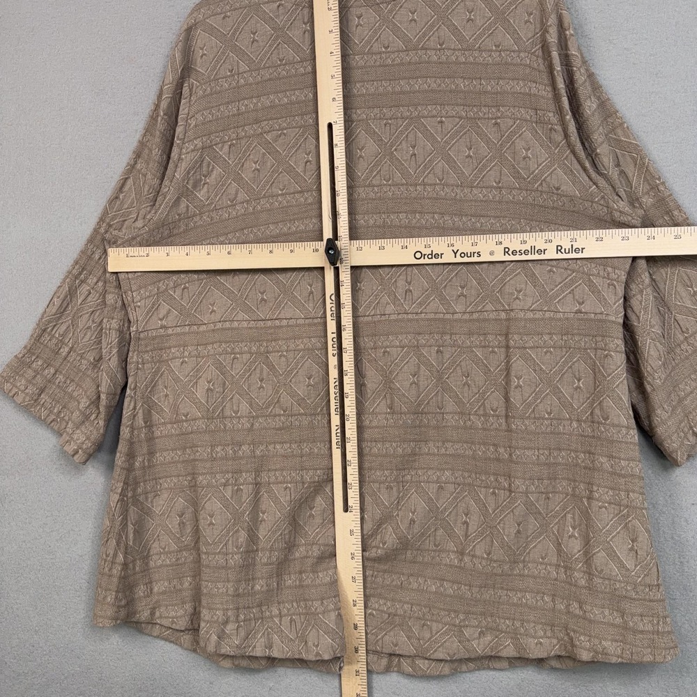 Soft Surroundings Cardigan Sweater Womens 1X Plus Beige Jewel Button Geometric - Picture 10 of 13